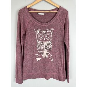 Maurices Women's Long Sleeve Lightweight Owl Print Top Shirt Size Small
